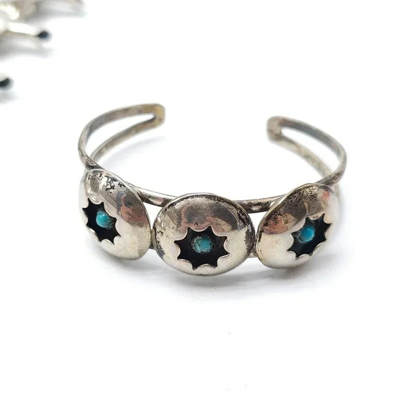 Southwestern Silver Snake Eyes Turquoise Squash Necklace Earrings Cuff Bracelet - Picture 2 of 16